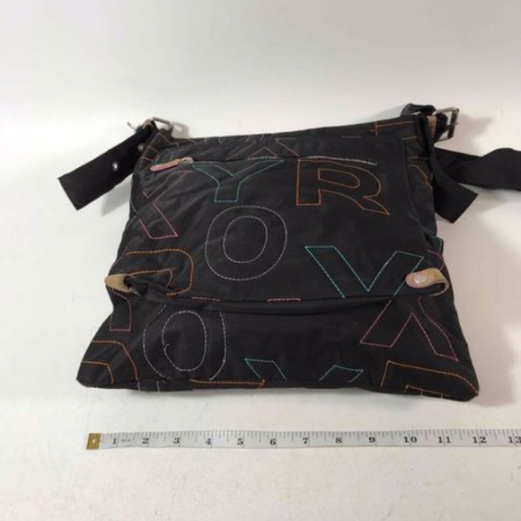 ROXY Crossbody Bag Limited Edition Black Signature Multicolor Stitch Pattern - Picture 3 of 6